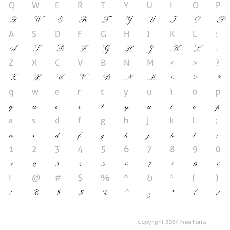 Character Map of RuthBecker Regular