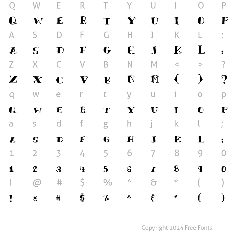 Character Map of Rutherford Regular