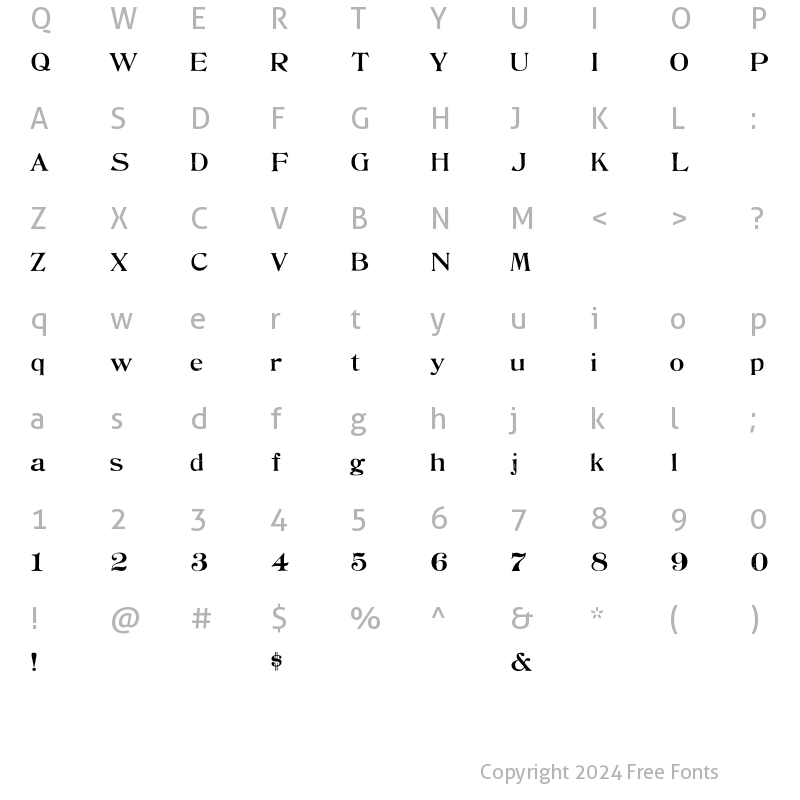 Character Map of Ruthie Regular