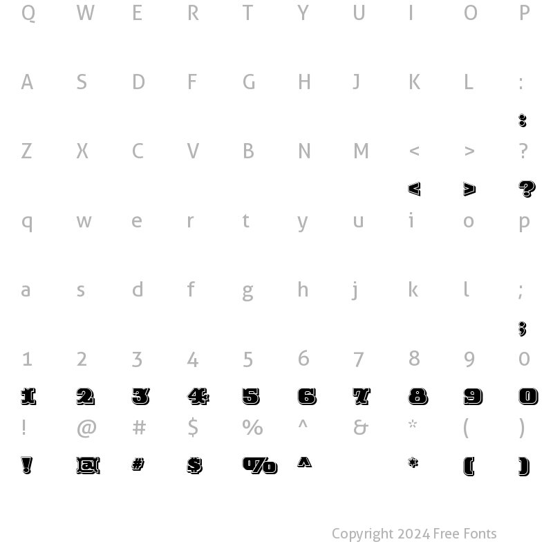 Character Map of Rutin Decor Shaded Regular