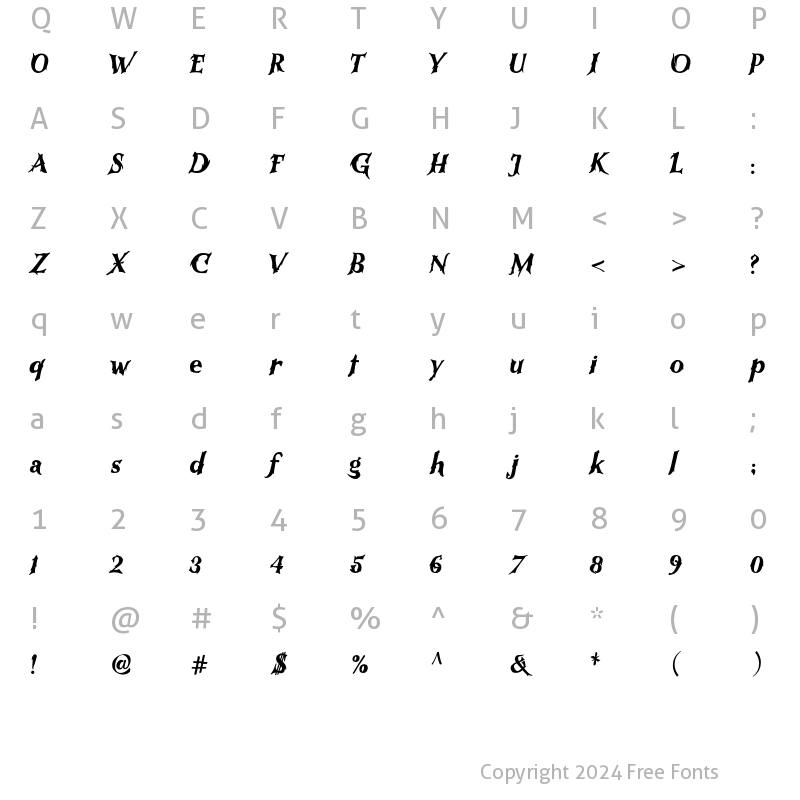 Character Map of Rutmag Sugan Regular