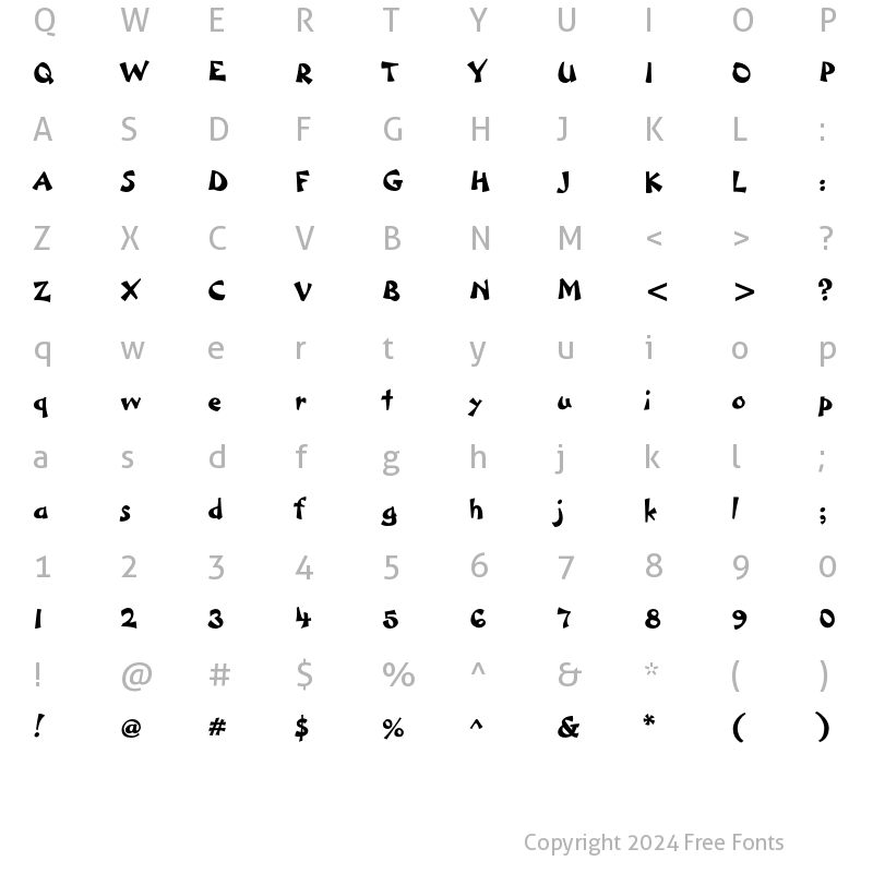 Character Map of Ryan BT Regular