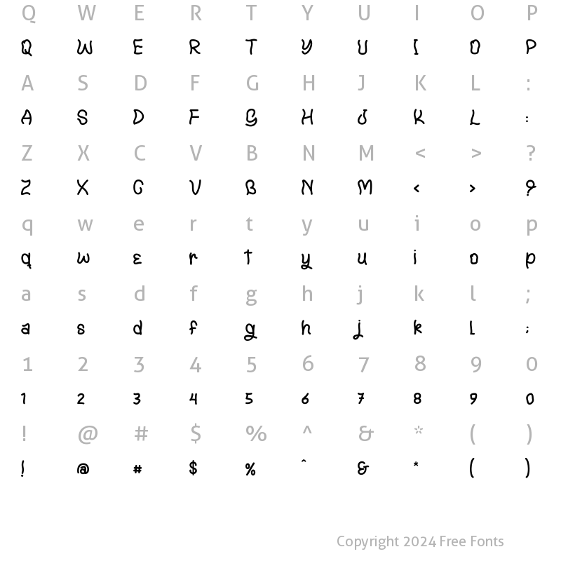 Character Map of Ryla Regular