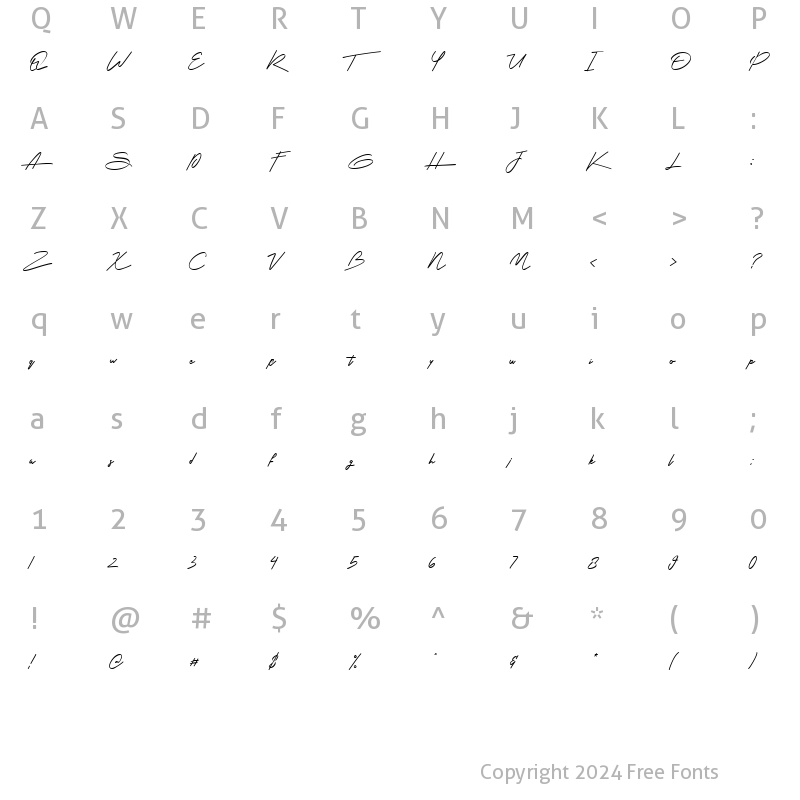 Character Map of Ryland Heights alt Regular