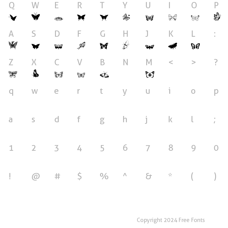 Character Map of ryp_butterfly2 Regular