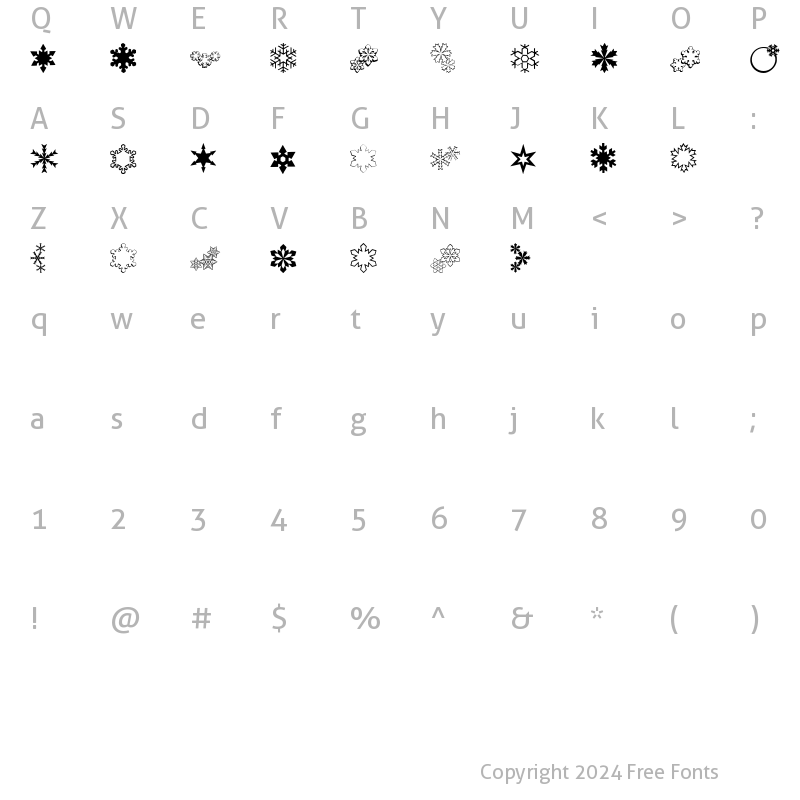 Character Map of ryp_sflake4 Regular