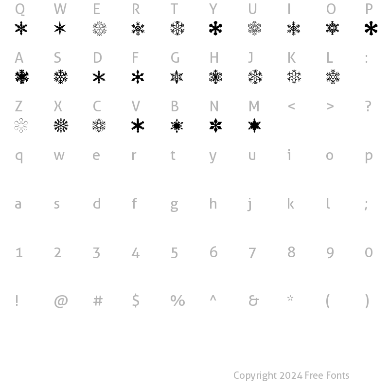 Character Map of ryp_sflake6 Regular