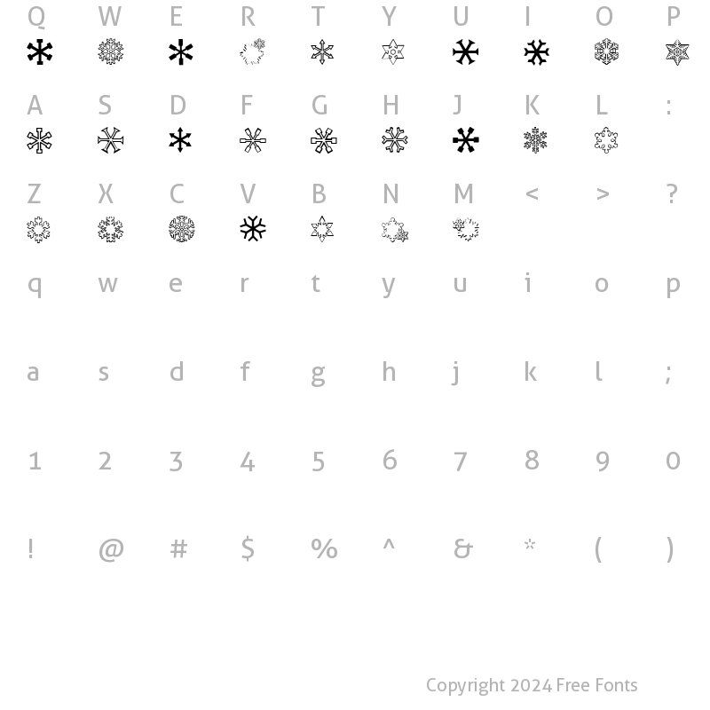 Character Map of ryp_sflake8 Regular