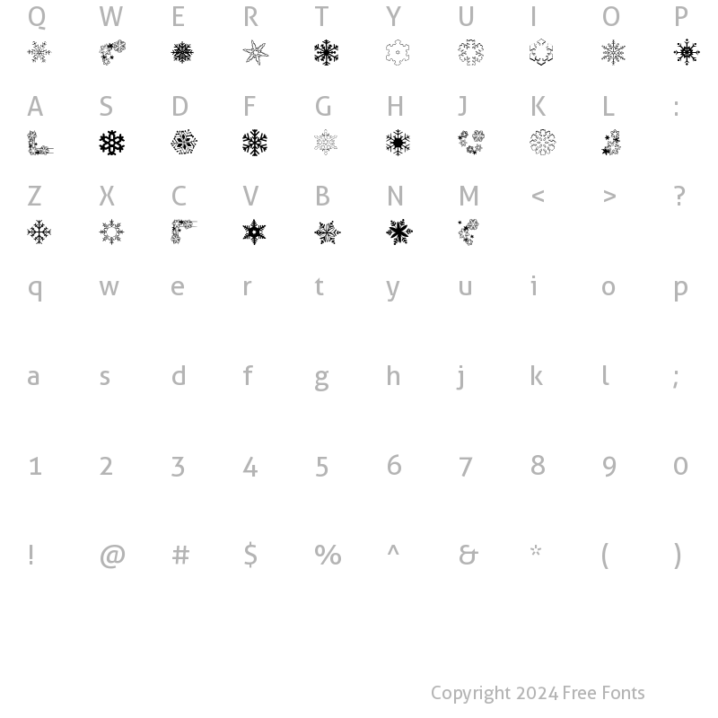 Character Map of ryp_snowflake1 Regular