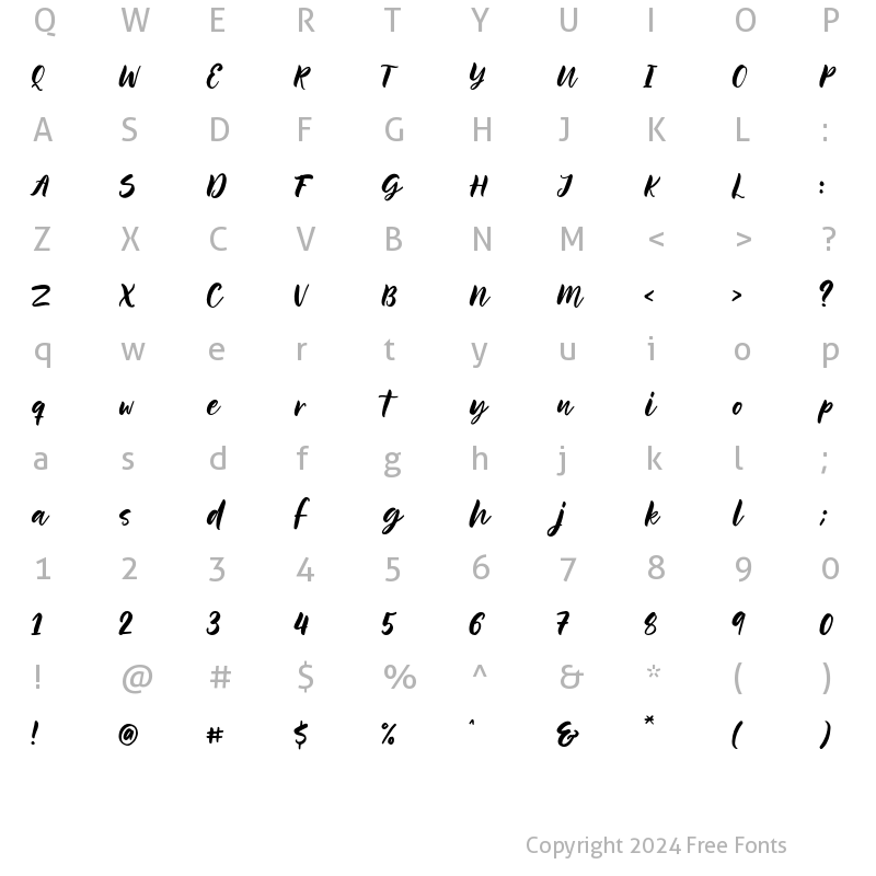 Character Map of S Water Jump Regular