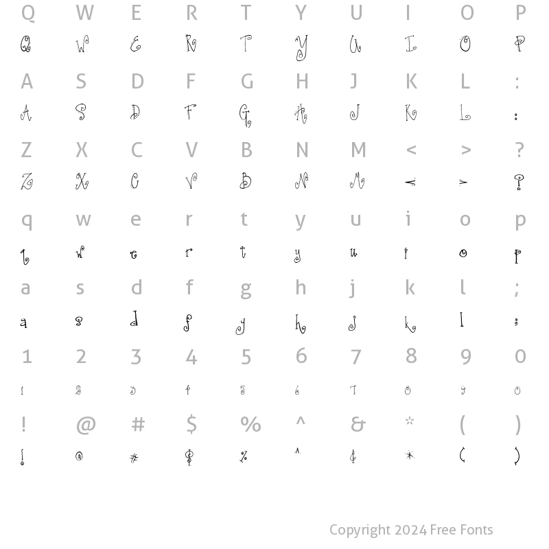 Character Map of SA_Fussy Regular