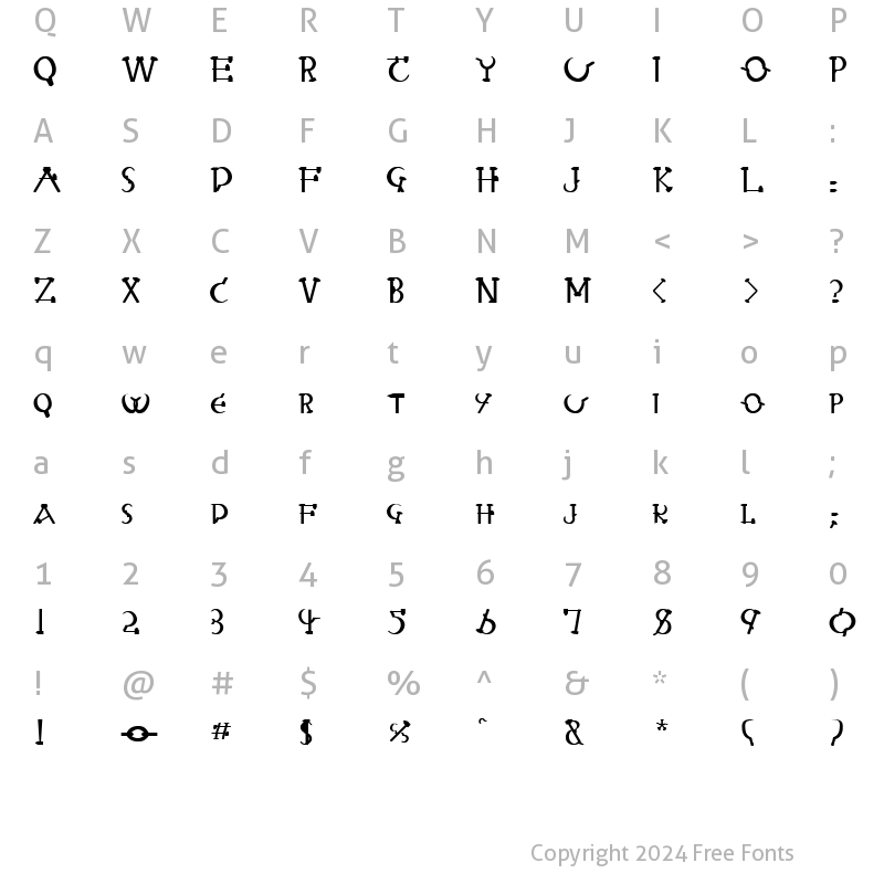 Character Map of Sabbath 6 Bold