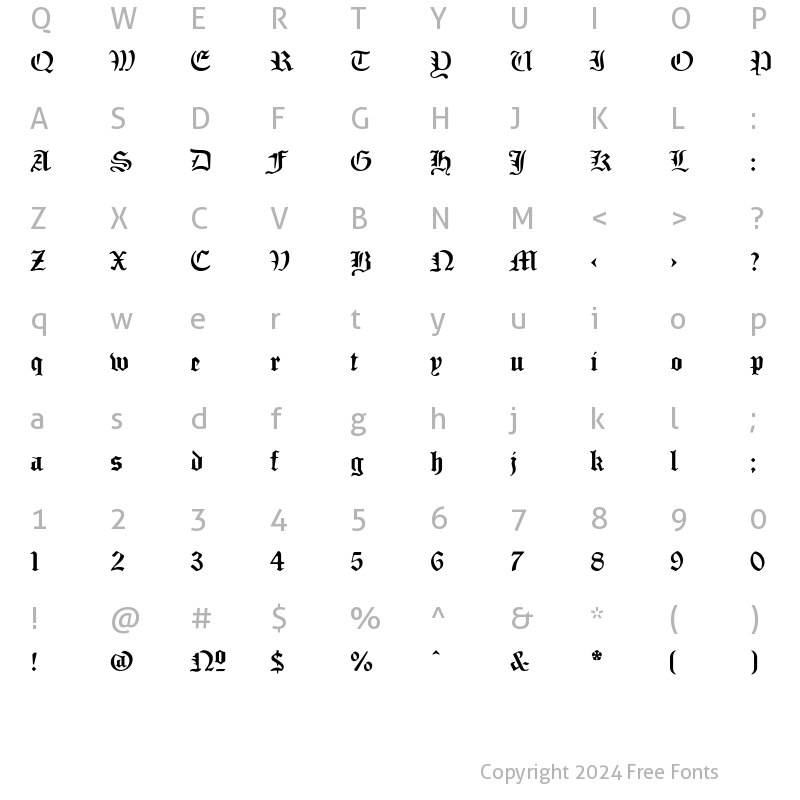 Character Map of SabbathBlack-Heavy Heavy