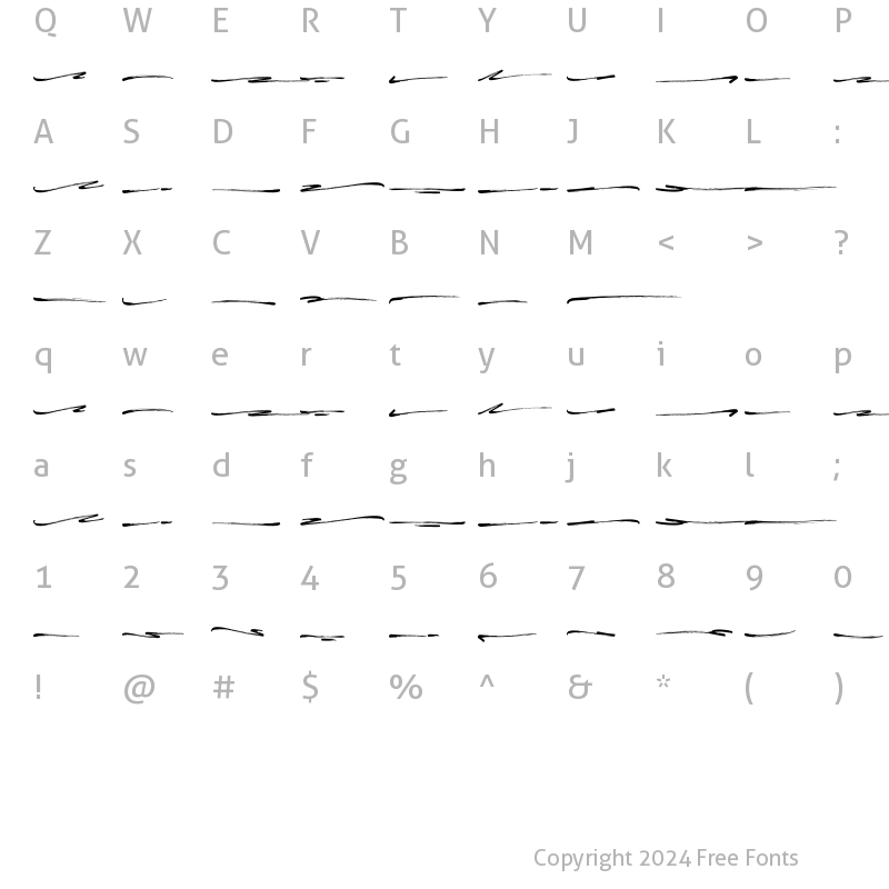 Character Map of Saber Brush Swash Regular