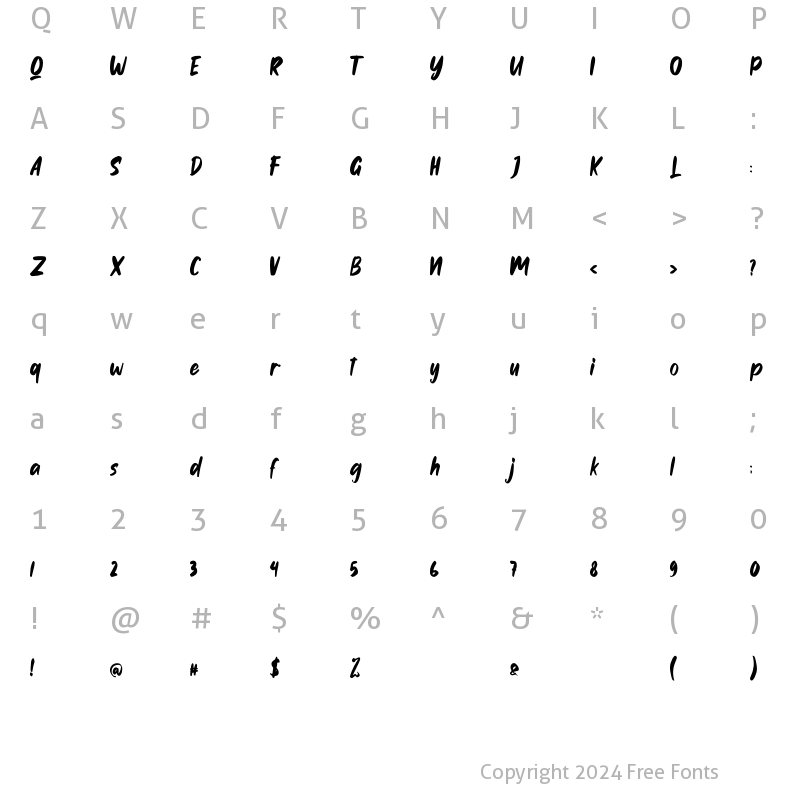 Character Map of Sabirey Regular