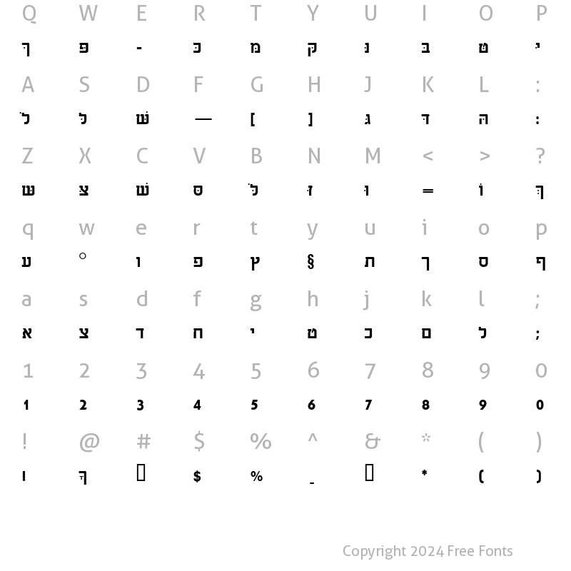 Character Map of SabraSSK Regular