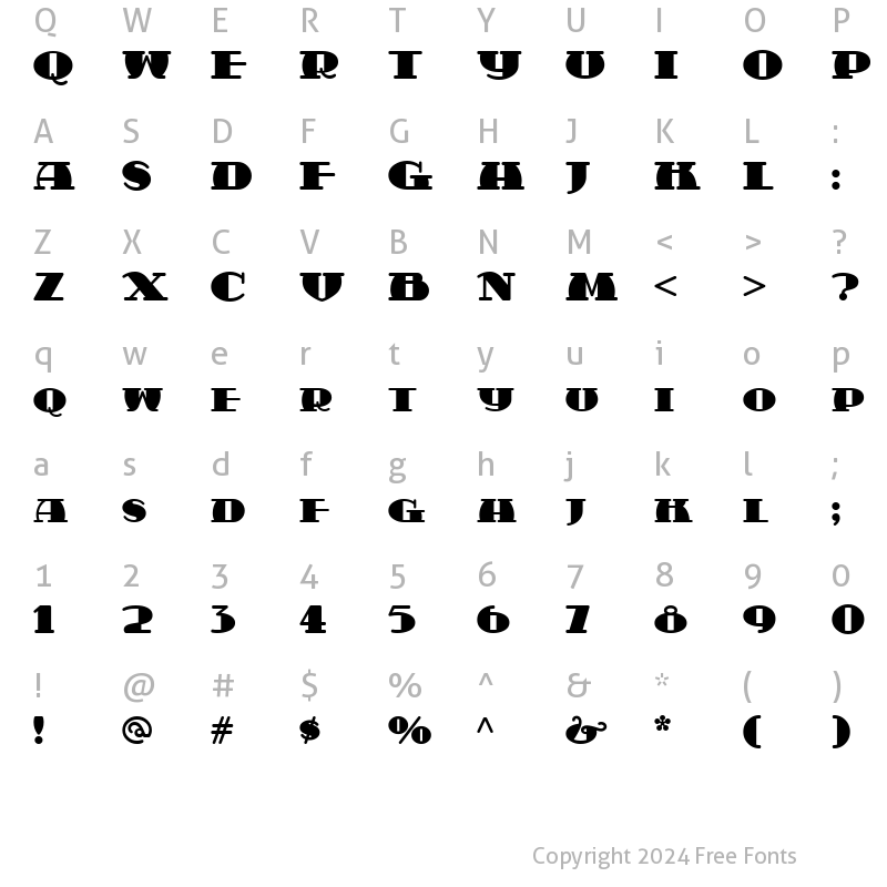 Character Map of SabrinaZaftigNF Regular