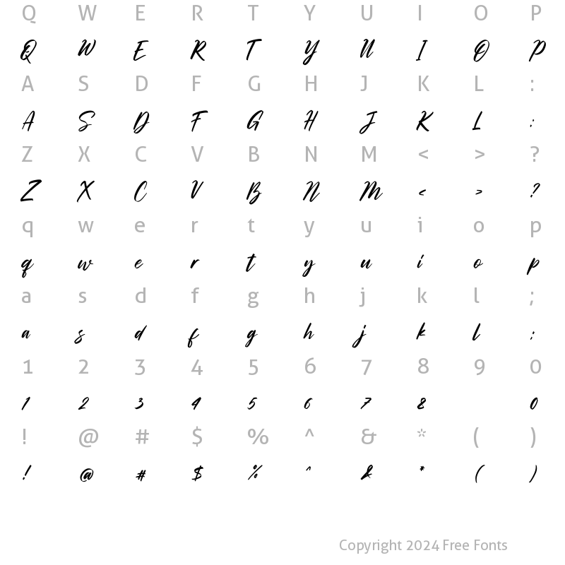 Character Map of Sachssy Regular