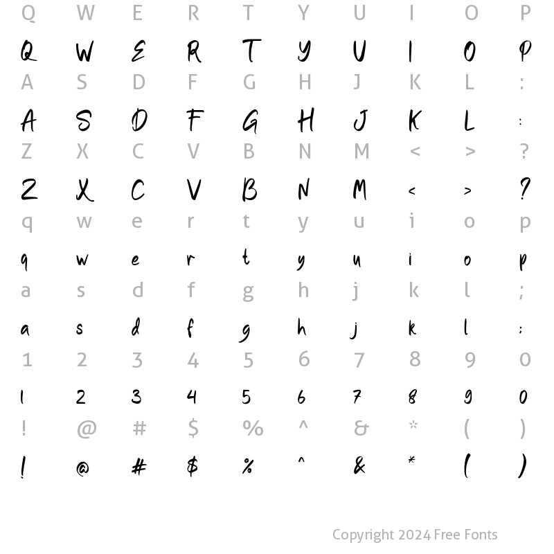 Character Map of Sachyma Regular