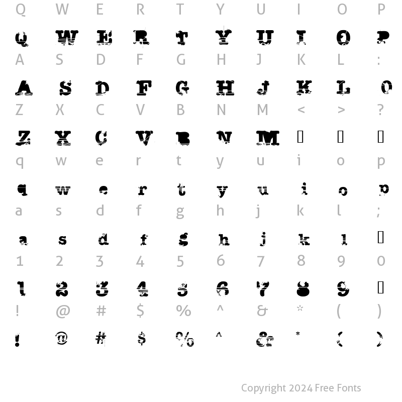 Character Map of Sacrafical Regular