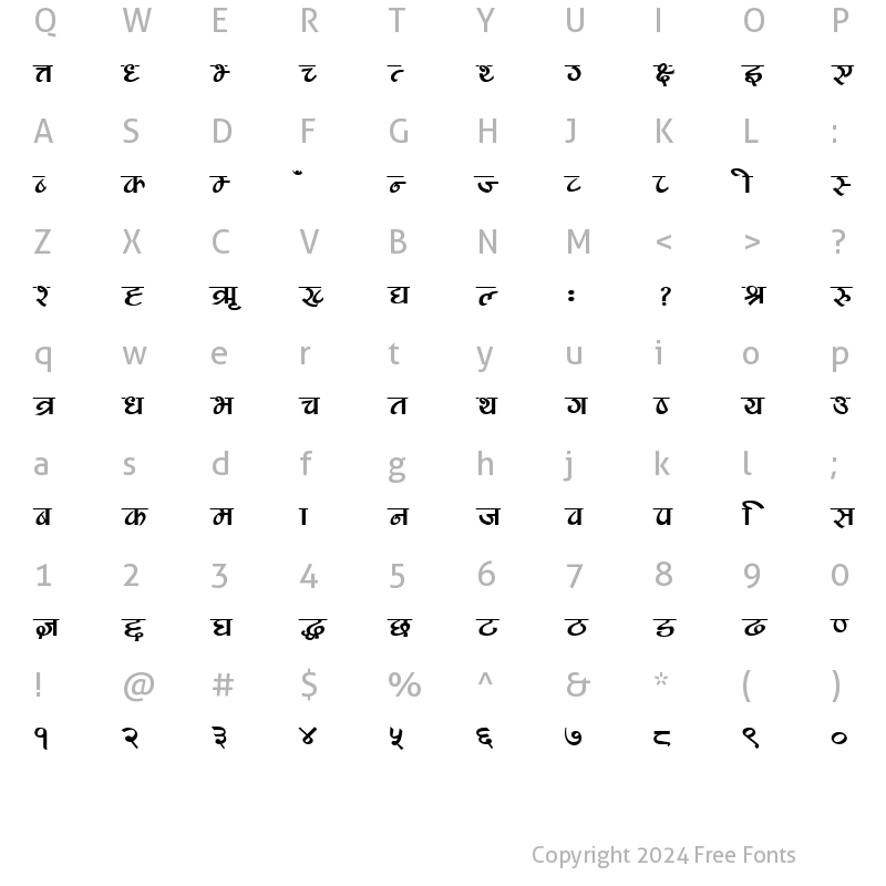 Character Map of Safaltabold Regular