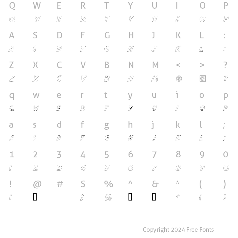 Character Map of SafariOutline Regular