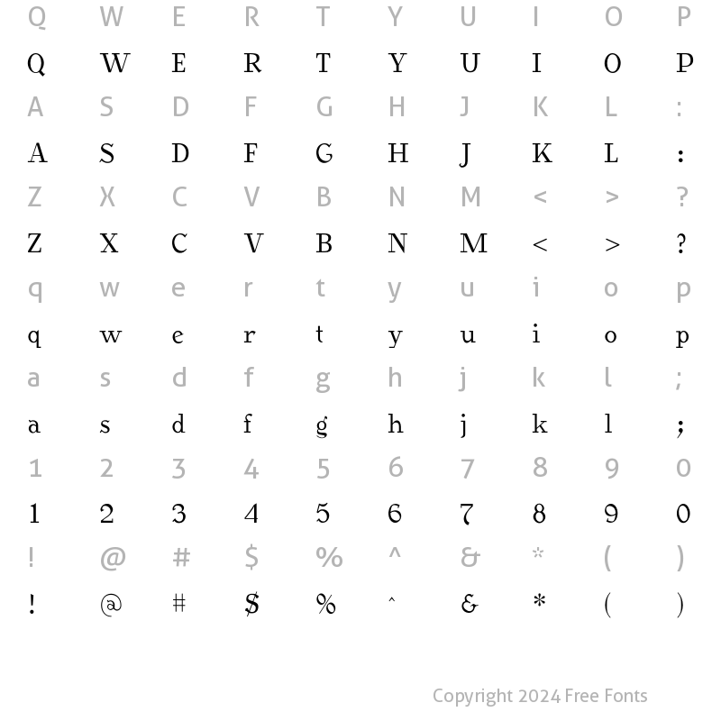 Character Map of Safran Regular