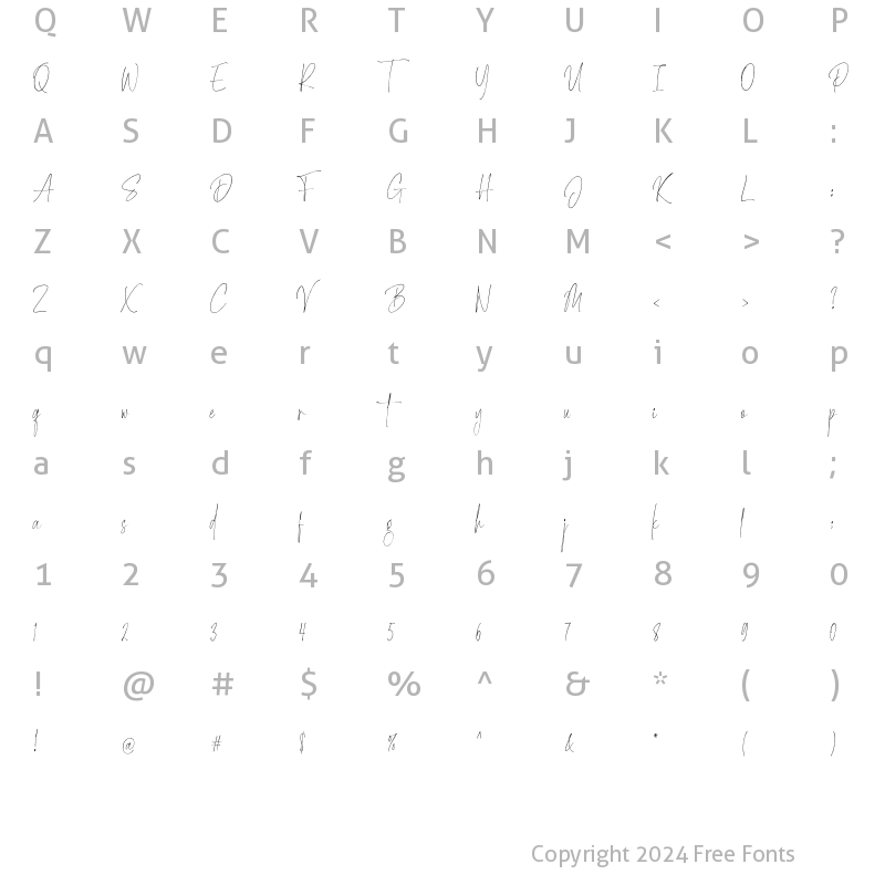 Character Map of Sagata Normal Script Regular