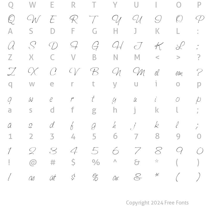 Character Map of Saginaw Light