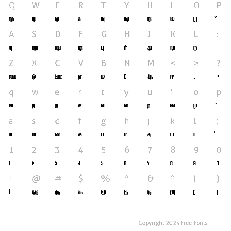 Character Map of Sahaanaa Regular