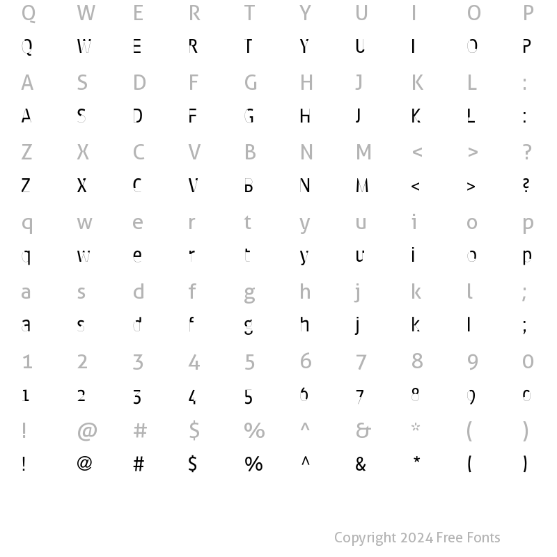 Character Map of SaharaEF Light Regular