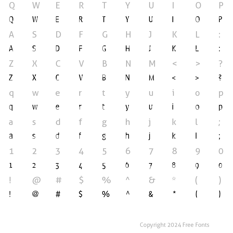 Character Map of SaharaEF Regular