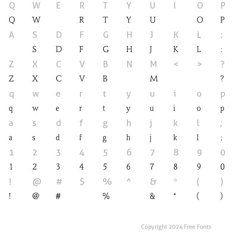 Character Map of SainsburyLight Regular