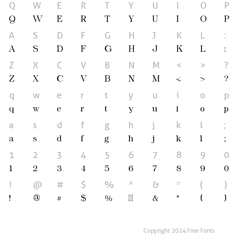 Character Map of Saint Capital Regular