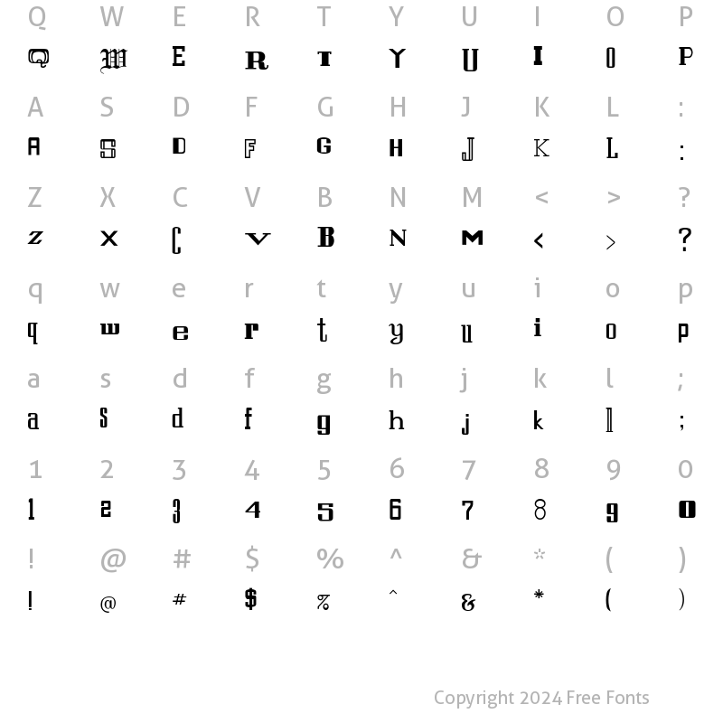 Character Map of SaintFrancis Regular