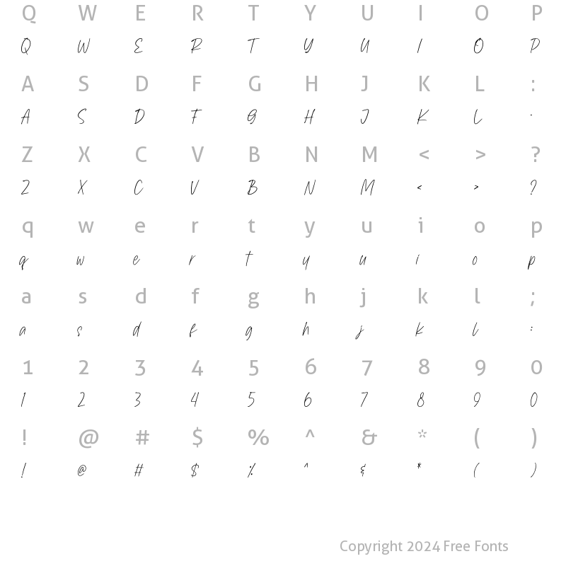 Character Map of Saintley Regular