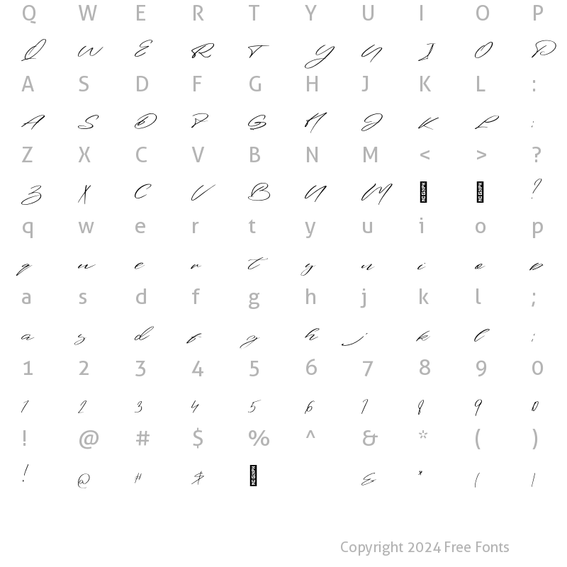 Character Map of saiquiry Regular