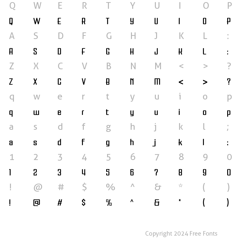 Character Map of Saito Regular