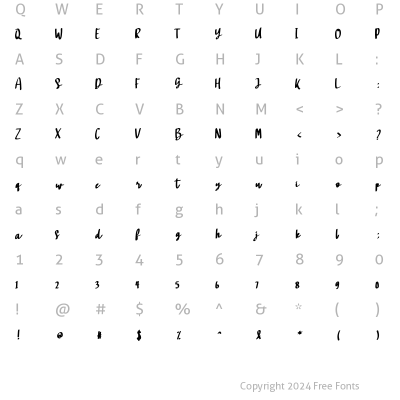 Character Map of Sajodo Regular