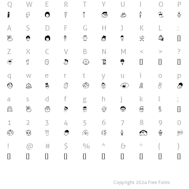 Character Map of SakabePeople01 Regular