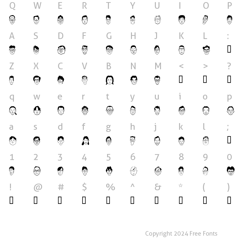 Character Map of SakabePeople03 Regular