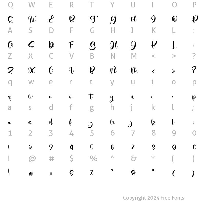 Character Map of Sakoteng Regular