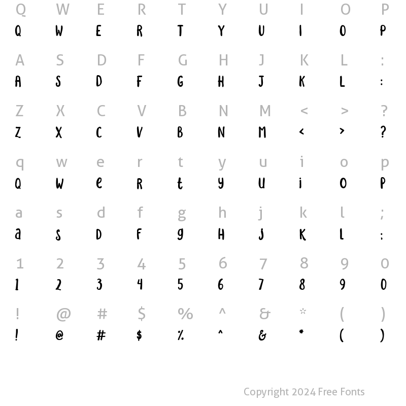 Character Map of Sakra Bold