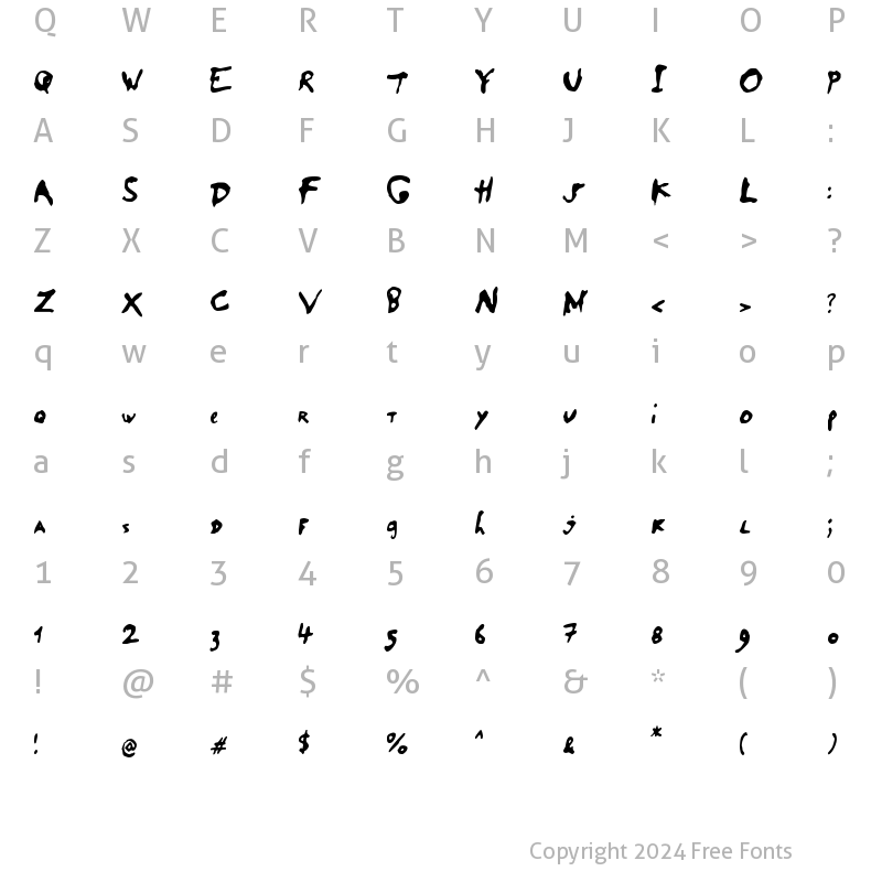 Character Map of SaladeDeFruitsRaisin Regular