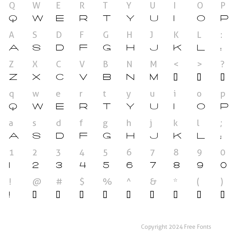 Character Map of Salaryman Regular