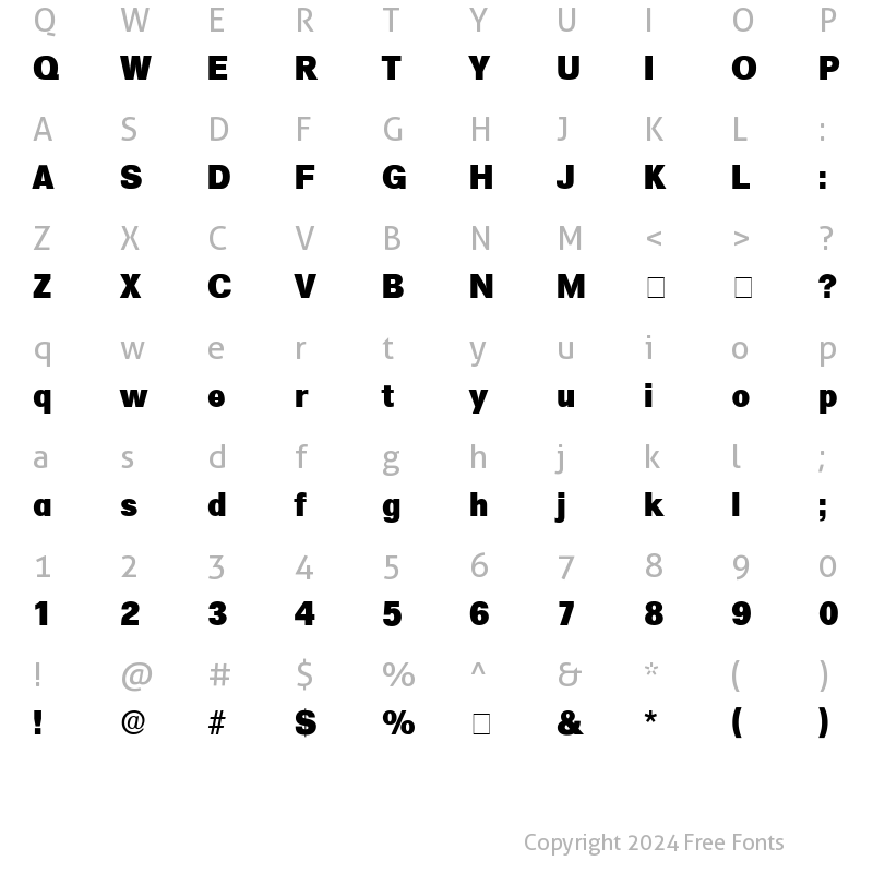 Character Map of Salina Display SSi Regular