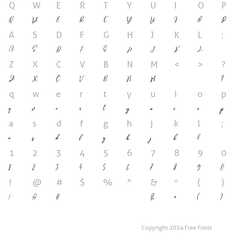 Character Map of Salittura Regular