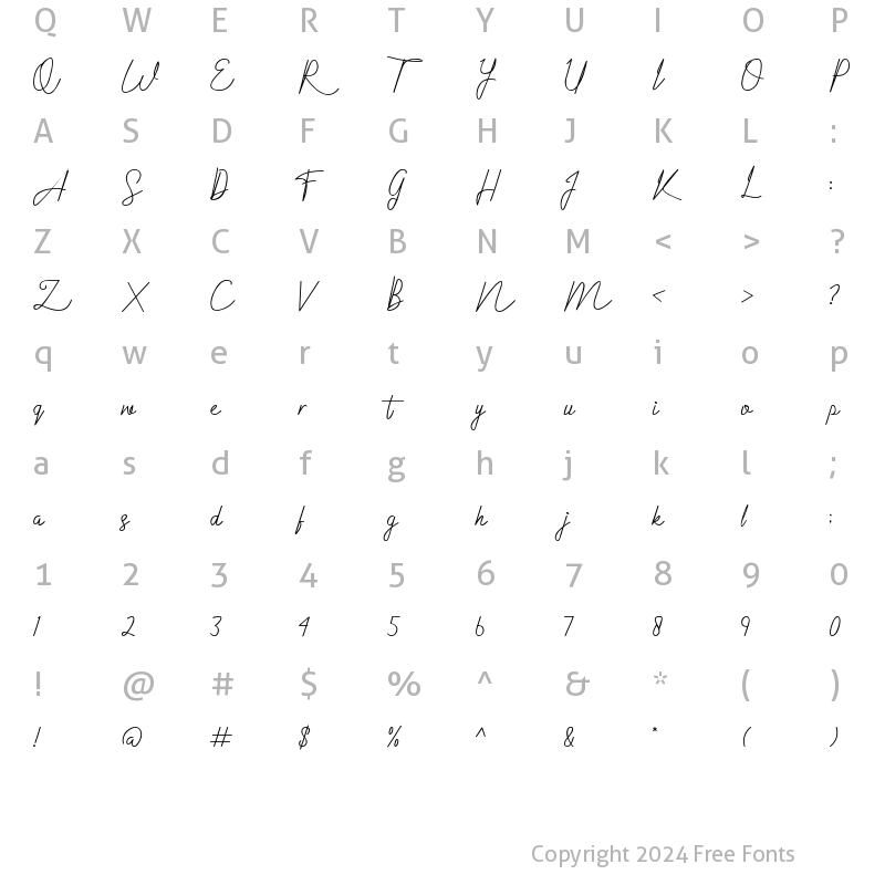 Character Map of Sallmira Regular