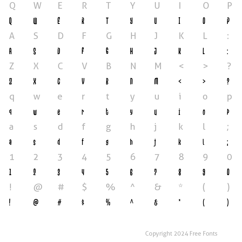 Character Map of Sallomae Regular