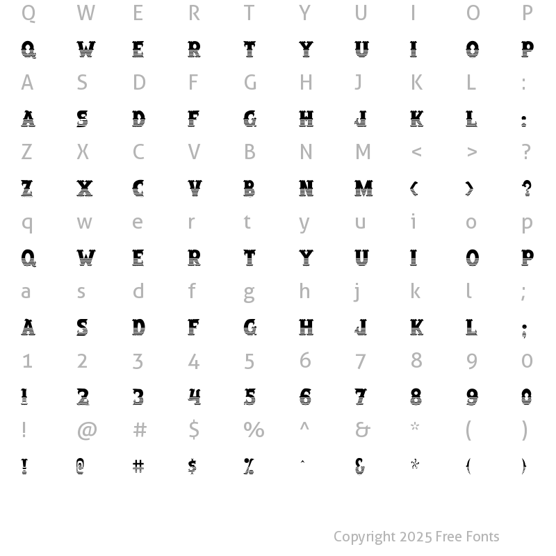 Character Map of SalloonStripeBottom Regular